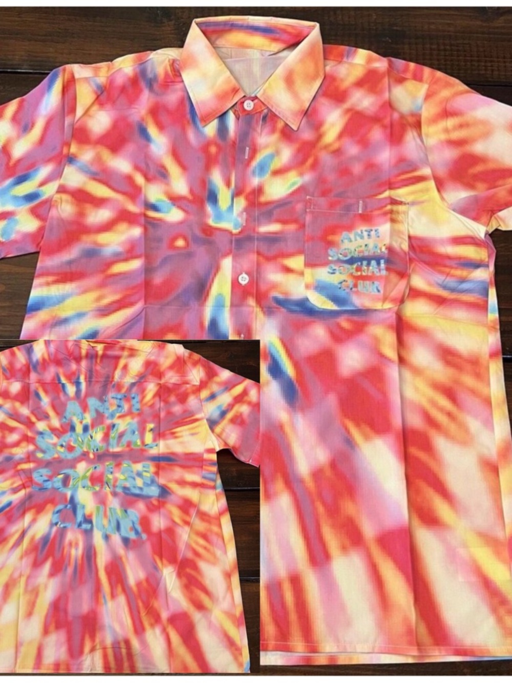 Anti Social Social Club Colorblind Tie Dye Button Up Shirt